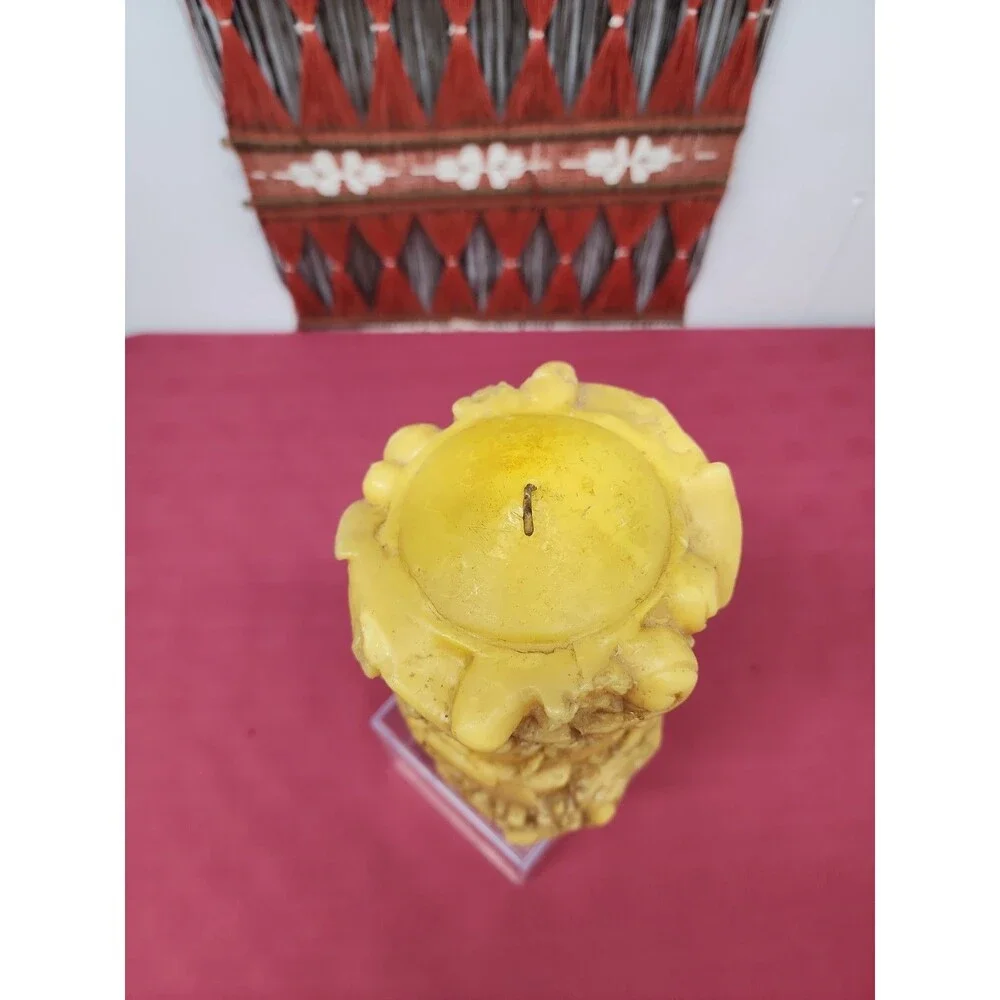 Vintage German Beeswax Johan Gunter Style Candle 1960's Unburned Birds & Flowers
